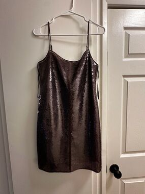 A.L.C. Brown Sequin Slip Mini Dress